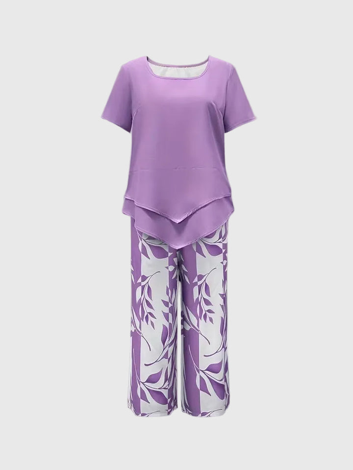 Florelle | Casual Leaf Print Two Piece Set