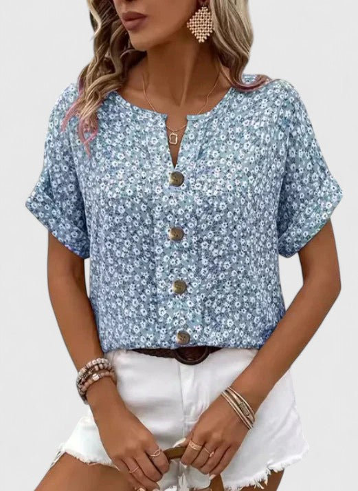 Judith | Elegant Floral Summer Top