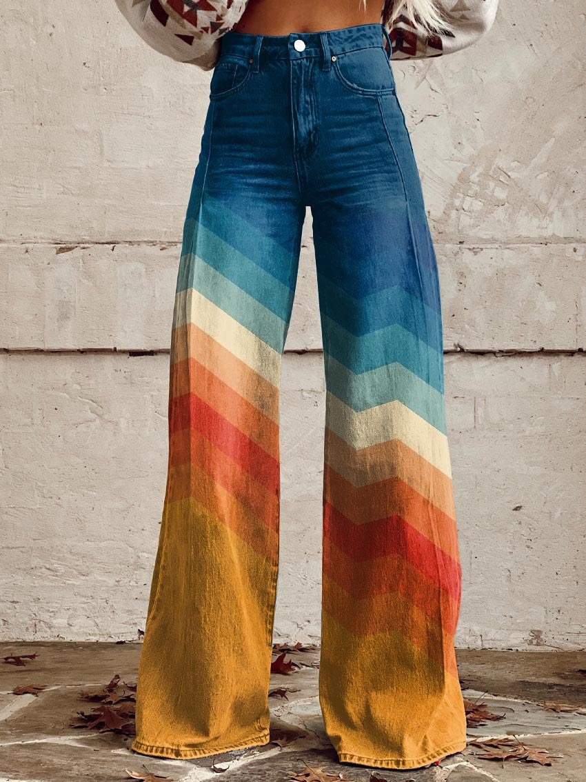 Léa™ - Chic Vintage Zigzag Trousers