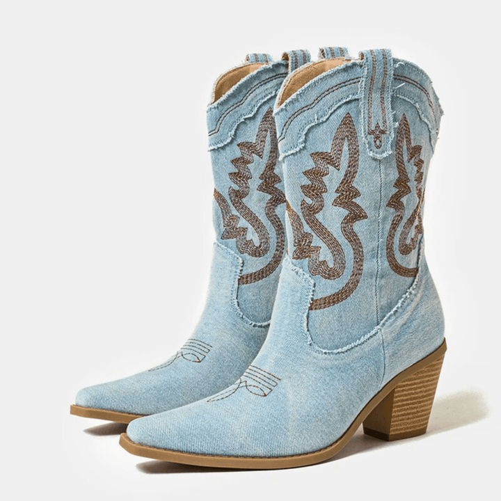 Veronica | Denim Ankle Boots