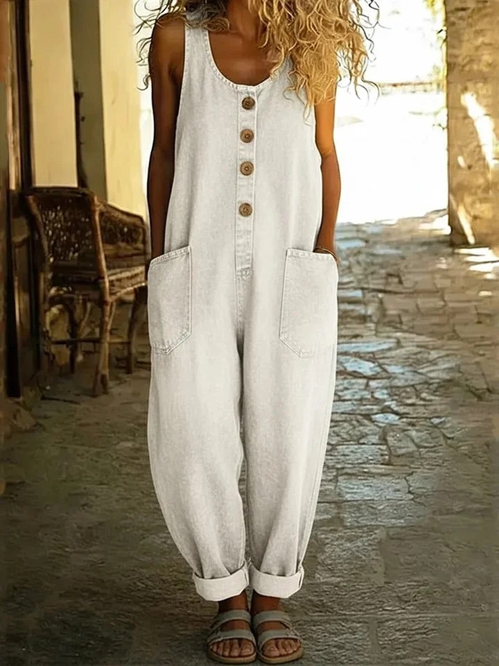 Lorabeth | Vintage Washed Cotton Denim Overalls