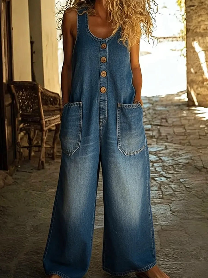 Lorabeth | Vintage Washed Cotton Denim Overalls
