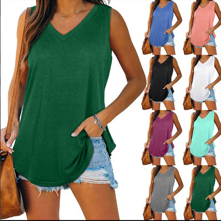 Maeve | Breathable Cotton Sleeveless V Neck Top Lightweight Summer