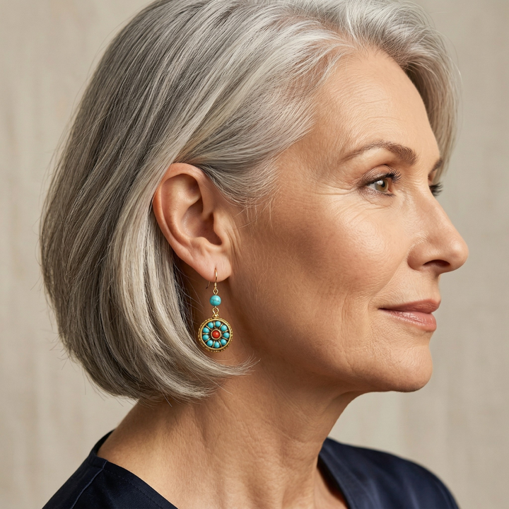 Vintage Turquoise Bloom Earrings